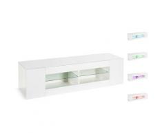 Mobile TV laccato Rain con LED - Bianco
