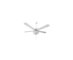 Greco - Ventilatore da soffitto in legno laccato bianco 4 lampade - Mod. Marco Polo