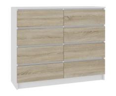 CUPIDO | Cassettiera in stile moderno per camera da letto/soggiorno/ufficio 8 cassetti | 120x99x40