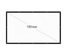 H150 150 '' proiettore portatile HD schermo 16: 9 White Dacron schermo di proiezione di 150 pollici