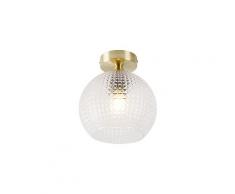 Qazqa - Lampada da soffitto sphere - Art déco - Vetro,Acciaio - Oro/Ottone - Tondo Max. 1 x Watt