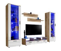 Extreme Furniture - Parete Attrezzata Castle, (LxAxP): 270 x 192 x 45, Carcassa in Wotan Opaco,