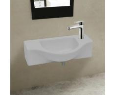 Lavandino da Bagno in Ceramica lavabo con Foro per Rubinetto 450x250x120 mm colore : NERO