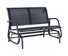 Outsunny - Panchina a Dondolo Biposto in Metallo, Grigio, 123x70x87cm