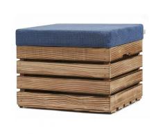Grandbox - Panca contenitore in Legno 37x40x50 Sgabello con coperchio, imbottito, Cassapanca con
