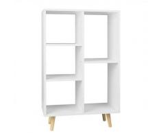 Nova - Libreria Bianca Armadietto Legno Scaffale Espositore per Soggiorno Ufficio