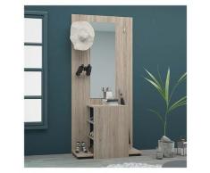 Garnero Arredamenti - Mobile ingresso moderno rovere san diego specchio ripiani appendiabiti design