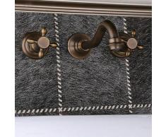 Rubinetto lavabo in bronzo a parete in stile vintage
