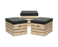 Panca contenitore in Legno 37x40x50 Sgabello con coperchio, imbottito, Cassapanca con Vano