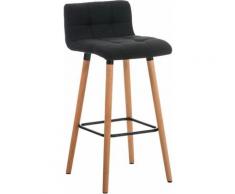 Set 2 Sgabelli Alti con Schienale in Tessuto Sedie Cucina Trapuntate vari colori colore : Nero