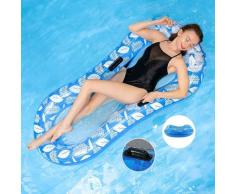 Fortuneville - Materassino Amaca Galleggiante con Rete,Materasso Acqua per Piscina,Letto Singolo