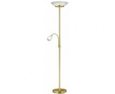 Proiettore da soffitto, dimmerabile, lampada da terra in ottone, vetro bianco, telecomando in un