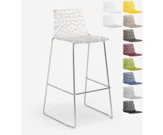Sgabello Grand Soleil bar cucina 74 cm design Spider Slitta | Trasparente