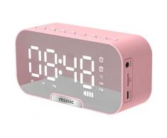 Asupermall - Sveglia digitale con superficie a specchio con altoparlante bt e radio fm e display