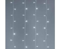 Eacommerce - Tenda Cascata Luminosa Luci Natale 200 led Bianco Ghiaccio 1x2 metri Collegabile D2370