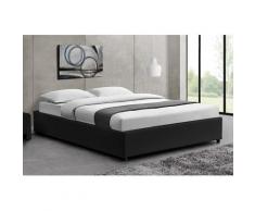 Struttura letto nera con contenitore integrato140x190 cm KENNINGTON - Nero