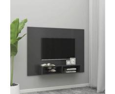 Mobile TV a Muro Grigio 135x23,5x90 cm in Truciolato