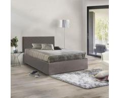 Italia, Set testata in ecopelle con rete ortopedica e mantovana, Made in Italy, adatta a letto dUna
