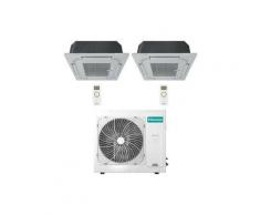 Hisense - Climatizzatore Condizionatore Cassetta 4 vie R32 Dual Split Inverter 12000 + 18000 BTU