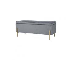 Chest Bench - Cassapanca con contenitore Divano stile moderno - Velluto grigio e metallo dorato