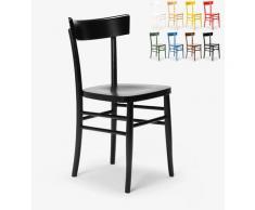 Sedia in legno classica rustica per sala da pranzo cucina bar ristorante Milano | Nero
