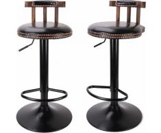 Unho - Sgabelli bar vintage industriale, sgabelli cucina moderni set di 2 sedia alta da bar con