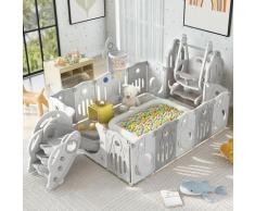 Jnsongs - Box per Bambini Pieghevole con Altalena, Scivolo e Canestro da Basket per Bambini 6
