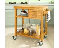 Sobuy - Carrello di servizio, Carrelli per cucina ,mensola angolare,in Bambù, FKW26-N