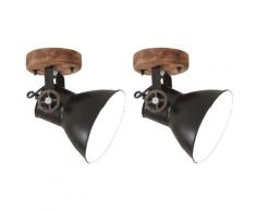 Lampade da Parete/Soffitto 2 pz Industriale Nere 20x25 cm E27