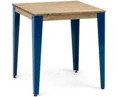 Box Furniture - Tavolo da pranzo Lunds Blu – 70x70x75cm stile Vintage Industriel
