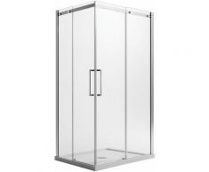 Box doccia vetro trasparente 8 mm con easyclean h 200 mod. Prime Corner 90x100 cm versione destra