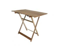 Tavolo da Giardino Pieghevole in Legno per Esterno da Balcone Altezza Regolabile - 96x59x80