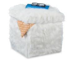 Relaxdays Contenitore pouf a Cubo, Imbottito, Sgabello, Portaoggetti, 40 L, Puffo Quadrato, HLP: 39