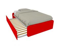 864R - Letto cameretta 120x190 1piazza e mezza con secondo letto estraibile e testate