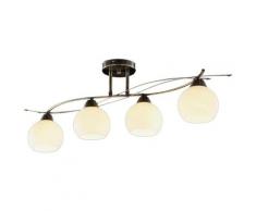 Lindby - Leanda - lampada da soffitto a quattro luci - bianco, ottone antico
