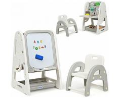 Cavalletto e Libreria2 in 1, per Bambini +3 Anni, Tavolo per Disegnare con 3 Altezze Regolabili,