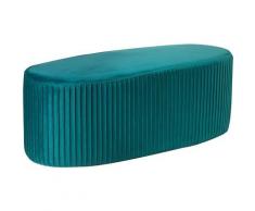 Pouf Velluto Lungo Cassapanca a Coste 101X42X37cm Blu Petrolio - Baroni Home