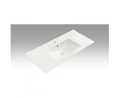 Lavabo Rettangolare da Incasso in Ceramica 101x46,5x2cm Bianco - TFT