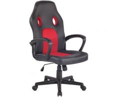 Sedia Gaming Elbing In Similpelle Nero/rosso