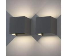 Lampade da parete a LED da 12 W, 2 pezzi per interni, esterni, illuminazione regolabile, luci in