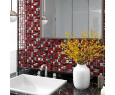 Vidaxl - Piastrelle Mosaico 11 pz Nero e Rosso 30x30 cm in Vetro