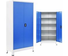 Armadio per Ufficio in Metallo Grigio e Blu con Chiavi vari dimensioni dimensioni : 90 x 40 x 180 cm