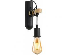 Goeco - Lampade da parete in legno E27, applique da parete a LED retrò, illuminazione da comodino
