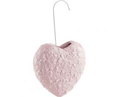 Umidificatore da Termosifone in Ceramica. Evaporatore d'Acqua Decorato Cuore Rosa 14x4x14 - Baroni