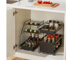 Rack di stoccaggio da cucina,Scaffale portaspezie a 3 livelli per Cucina Mensola per Speziecolore: