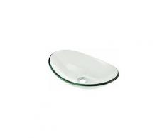 Nova - Lavabo in Vetro Resistente Ovale Lavabo Bagno Elegante Trasparente