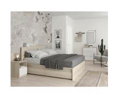 Struttura Letto matrimoniale 214x177 cm Rovere con due cassettoni serie Helsinki | Rovere chiaro