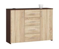 Abamihome - Mobile Ingresso Credenza Comò Cassettiera Mobile Tv 4 Cassetti 2 Ante 110x80x36