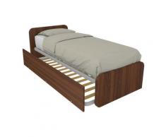 964R - Letto cameretta 80x190 singolo con secondo letto estraibile e testate personalizzabili
