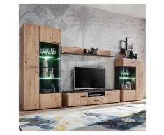 Parete attrezzata YORK Gihome ® rovere nero design moderno sala porta tv salotto